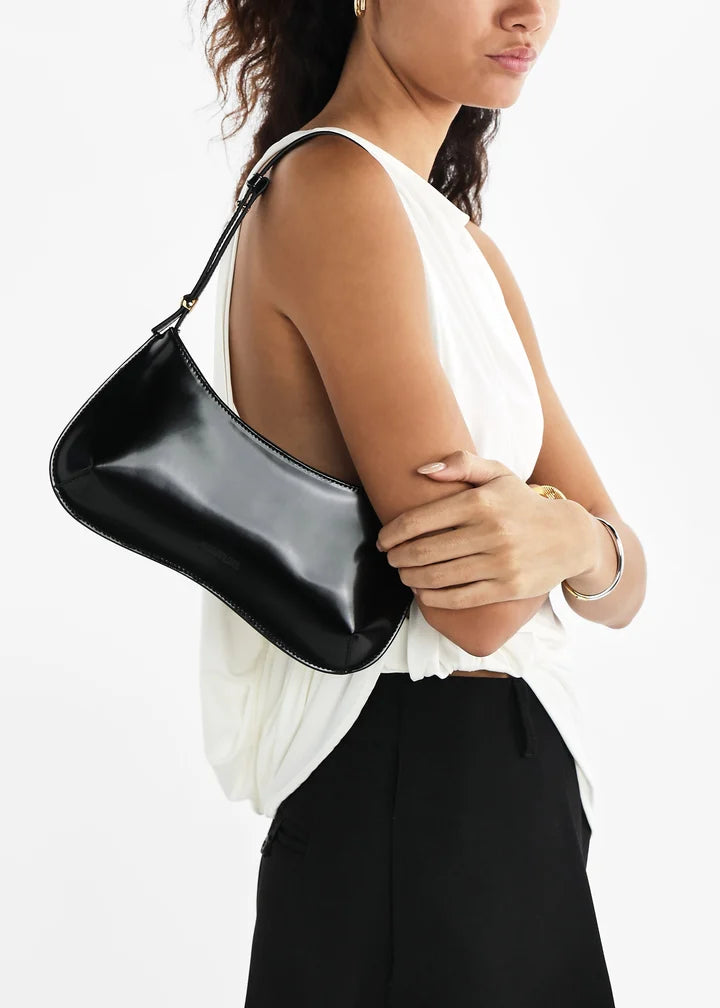 Glossy Curved Shoulder Underarm Bag