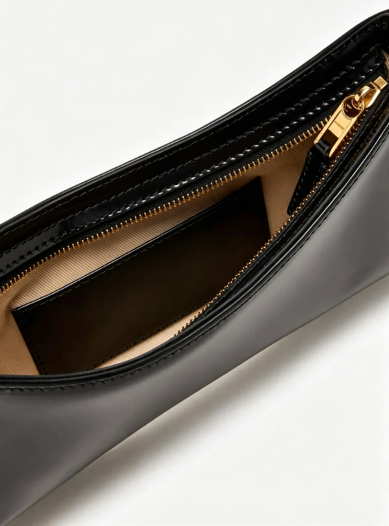 Glossy Curved Shoulder Underarm Bag