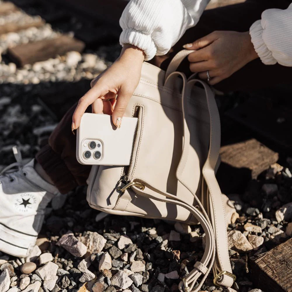 Minimalist Soft Faux Leather Mini Backpack