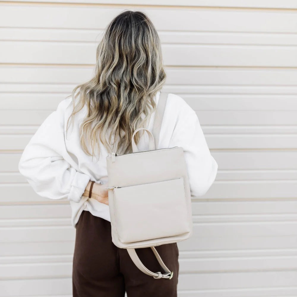 Minimalist Soft Faux Leather Mini Backpack