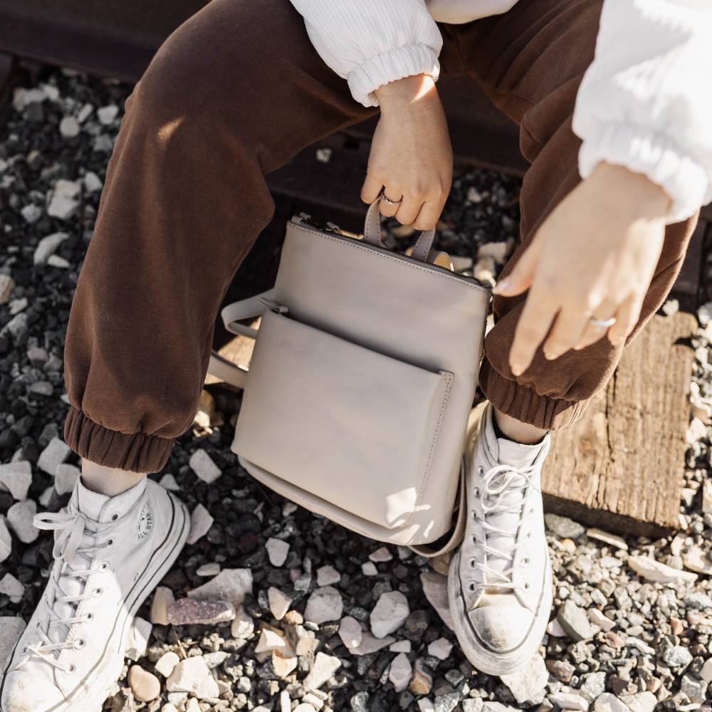 Minimalist Soft Faux Leather Mini Backpack