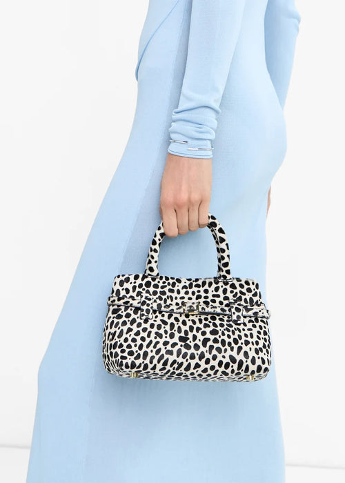 Dalmatian Print Furry Mini Handheld Crossbody Bag