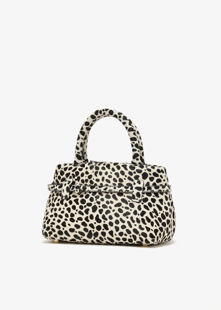 Dalmatian Print Furry Mini Handheld Crossbody Bag